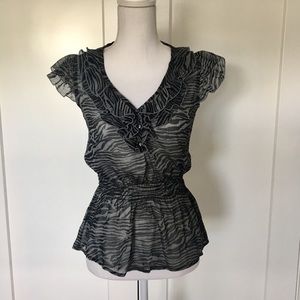 SALE Miley Cyrus & Max Azria | Zebra Sheer Blouse